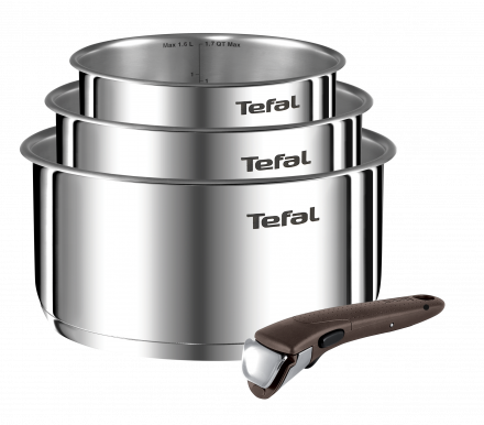 Pottide komplekt Tefal Ingenio Emotion + pruun käepide
